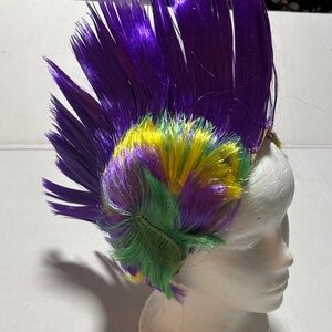 Vibrant  mardi Gras mohawk wig